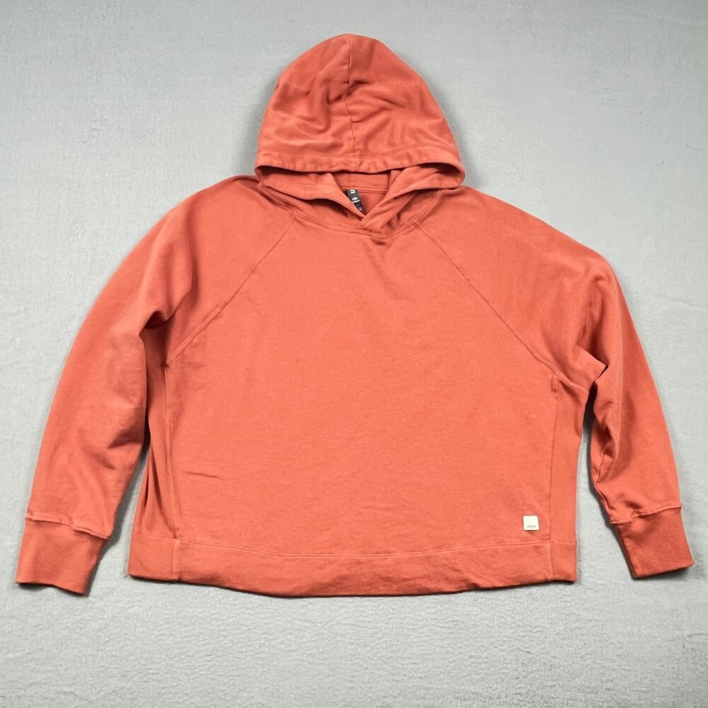 Vuori Terracotta Rust Orange Organic Cotton Pullover Cropped Hoodie Women's M